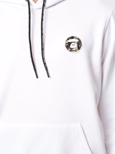 Shop Aape By A Bathing Ape Embroidered Logo Patch Hoodie In White