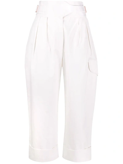 Shop See By Chloé City Straight-leg Cargo Trousers In Neutrals