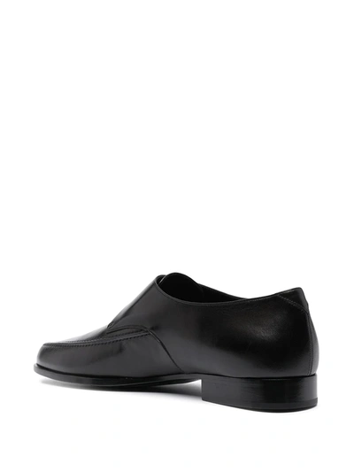 Saint Laurent Marceau Leather Monk-strap Shoes In Black