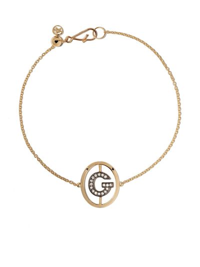 Shop Annoushka 18kt Yellow Gold Diamond Initial G Bracelet In 18ct Yellow Gold