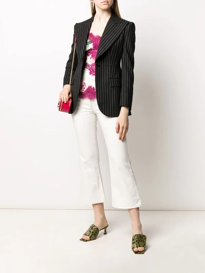 Dolce & Gabbana Pinstriped Single Button Blazer In Black