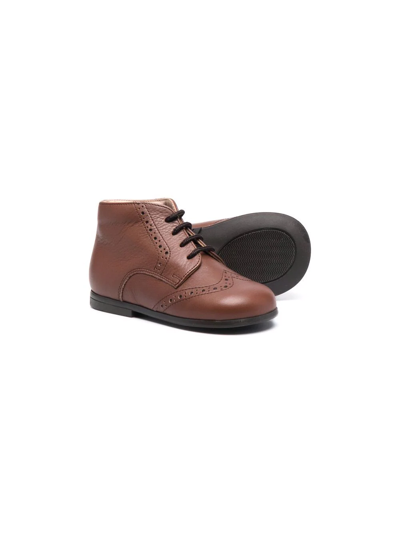 Pèpè Embossed Lace-up Boots In Brown