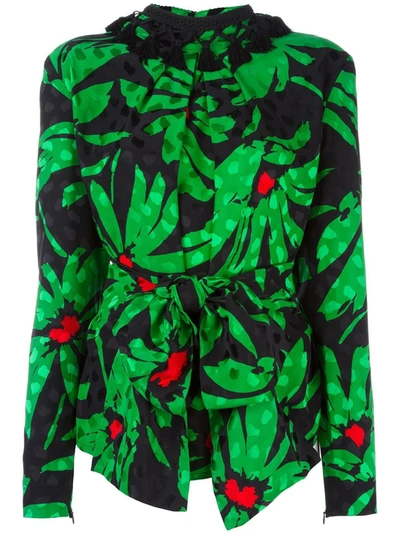 Pre-owned Balenciaga 1980s Printed Blouse In Black