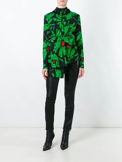 Pre-owned Balenciaga 1980s Printed Blouse In Black