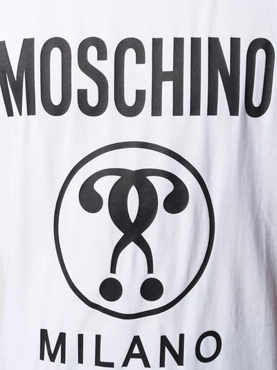 Shop Moschino Milano Logo Print T-shirt In White