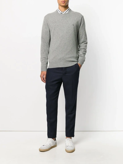Shop Polo Ralph Lauren Long Sleeved Sweater In Grey