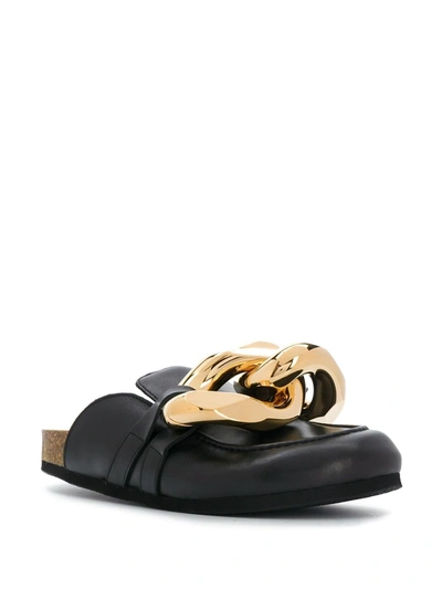 Jw Anderson Chain Calf Leather Loafers In Black