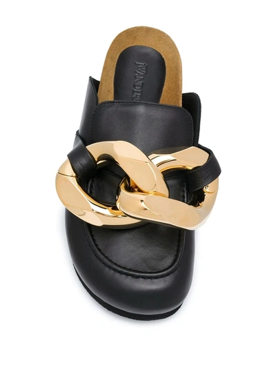 Jw Anderson Chain Calf Leather Loafers In Black
