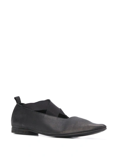 Uma Wang Crossover-straps Pointed Ballerina Shoes In Black
