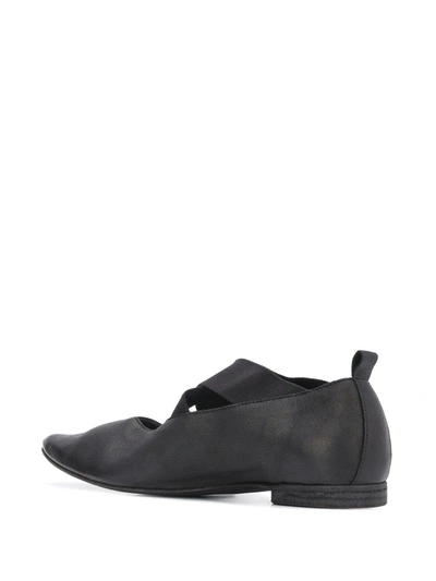 Uma Wang Crossover-straps Pointed Ballerina Shoes In Black