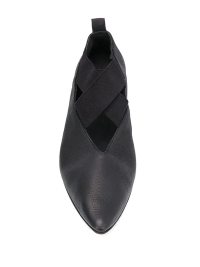 Uma Wang Crossover-straps Pointed Ballerina Shoes In Black
