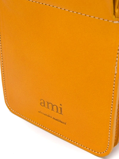 Shop Ami Alexandre Mattiussi Logo Plaque Messenger Bag In Yellow