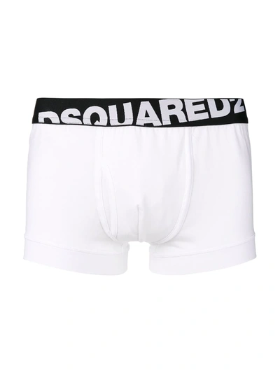 Dsquared2 Logo-waistband Pack Of Two Boxer Shorts In White
