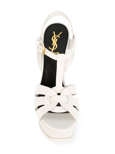 Shop Saint Laurent Tribute High-heeled Sandals In White