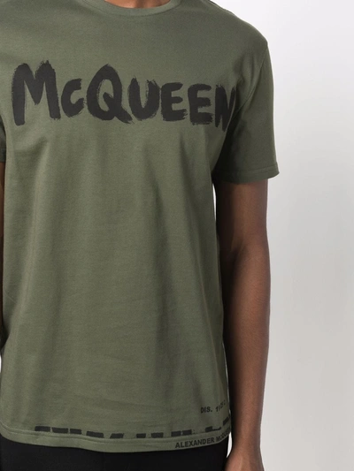 Shop Alexander Mcqueen Logo-print Short-sleeved T-shirt In Green