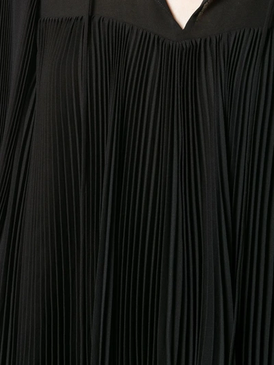 Shop Stella Mccartney Pleated Georgette Dress In Black