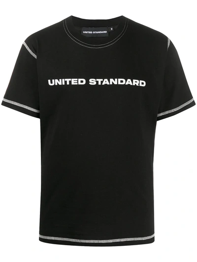 Shop United Standard Crew Neck Printed Logo T-shirt In Black
