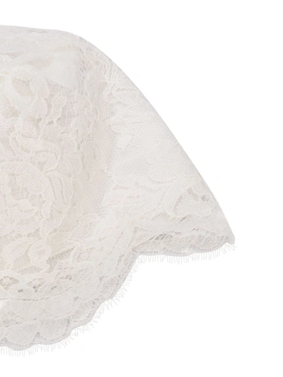 Shop Dolce & Gabbana Lace Ceremony Bonnet In White