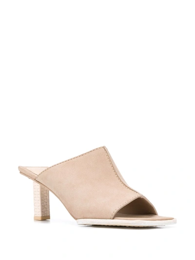 Shop Jacquemus Carino 70mm Square-toe Mules In Neutrals