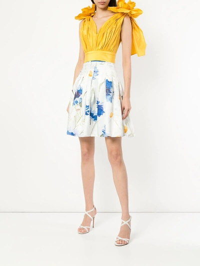 Bambah Carnation Mini Skirt In White