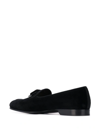 Shop Dolce & Gabbana Bow Tie Loafers In Black