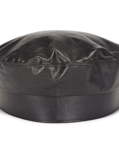 Dolce & Gabbana Baker Boy Hat With Dg Logo Chain In Black
