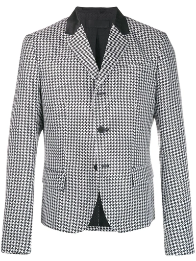 Shop Haider Ackermann Houndstooth Button Jacket In Black