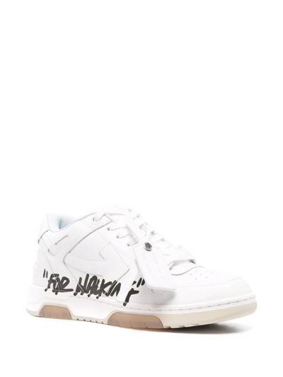 Off-white Out Of Office “for Walking” Leather Sneakers In White
