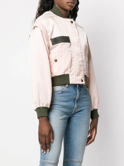 Shop Mr & Mrs Italy Contrast Trim Bomber Jacket In Pink