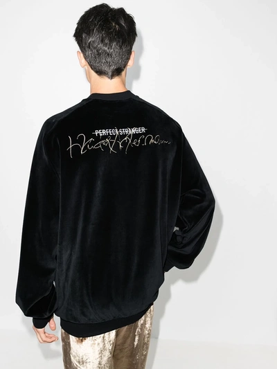 Haider Ackermann Oversized Embroidered Velvet Sweatshirt In Black | ModeSens