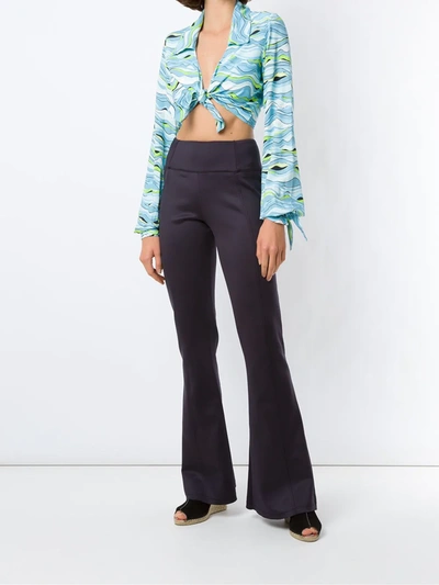 Amir Slama Panelled Flared Trousers In Black