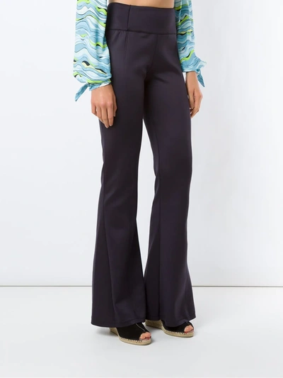 Shop Amir Slama Panelled Flared Trousers In Black