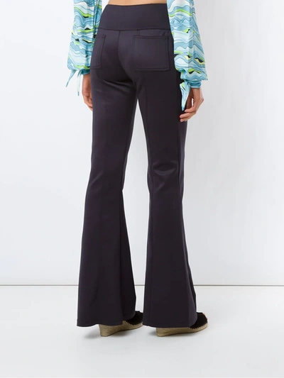 Shop Amir Slama Panelled Flared Trousers In Black