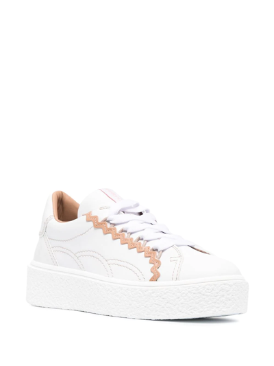 Shop See By Chloé Low-top Lace-up Sneakers In White