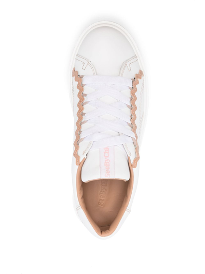 Shop See By Chloé Low-top Lace-up Sneakers In White
