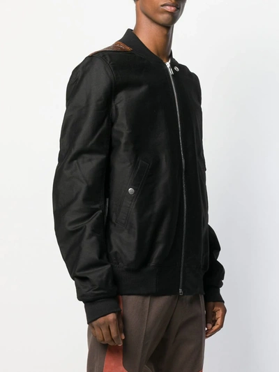 Shop Rick Owens Drkshdw Contrast Panel Bomber Jacket In Black