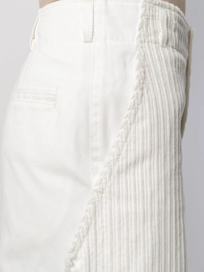Shop Asai Corduroy Wide-leg Trousers In White