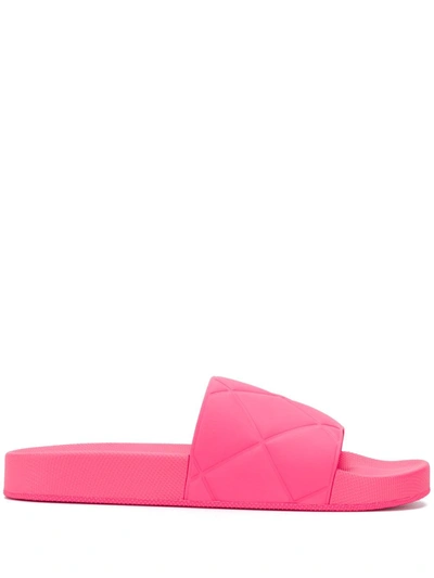 Shop Bottega Veneta Diamond-quilted Slides In Pink