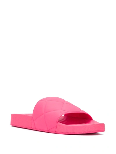 Shop Bottega Veneta Diamond-quilted Slides In Pink