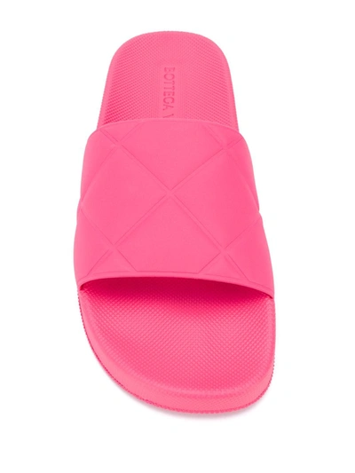 Shop Bottega Veneta Diamond-quilted Slides In Pink