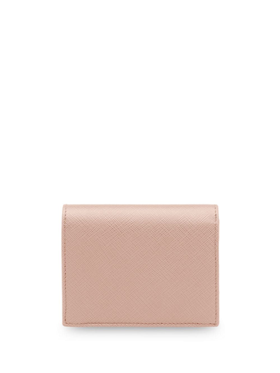 Shop Prada Small Saffiano Bi-fold Wallet In Pink
