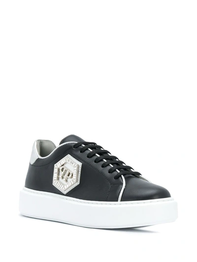 Philipp Plein Stones Hexagon Sneakers In White In Black