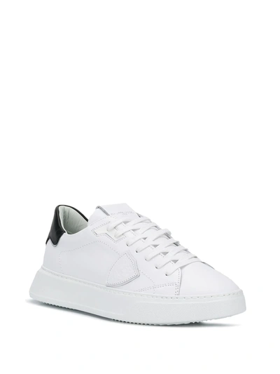 Philippe Model Temple White Black Leather Sneaker In White