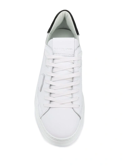Philippe Model Temple White Black Leather Sneaker In White