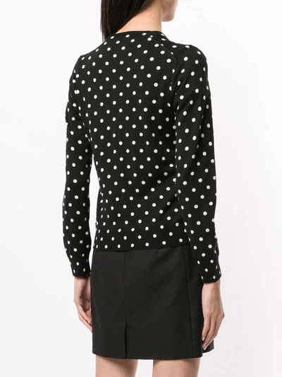 Shop Comme Des Garçons Play Polka-dot Buttoned Cardigan In Black