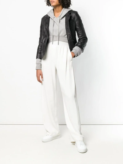 Zadig & Voltaire Verys Open Front Crinkle Leather Jacket In Black