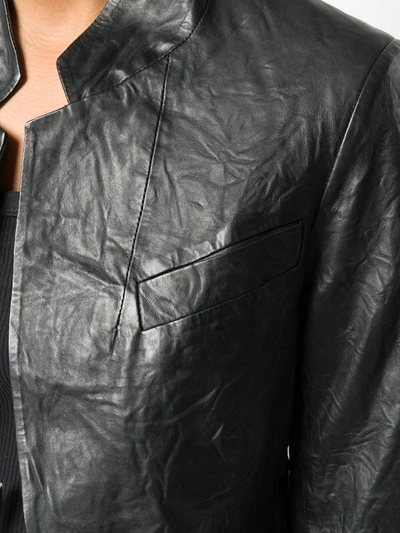 Shop Zadig & Voltaire Creased Effect Leather Jacket In Black