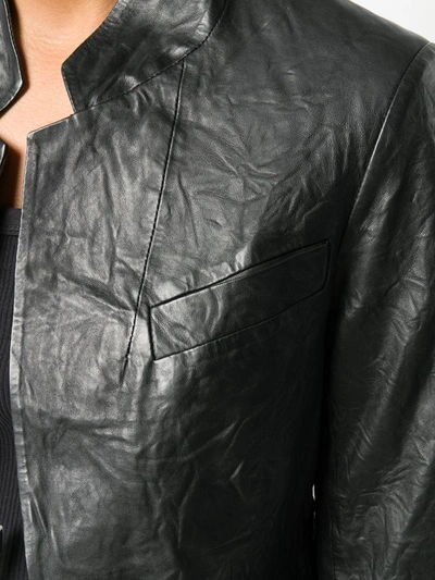 Zadig & Voltaire Verys Open Front Crinkle Leather Jacket In Black