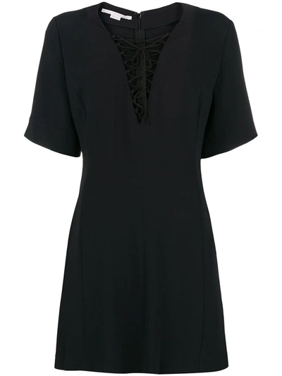 Shop Stella Mccartney Lace-up Mini Dress In Black