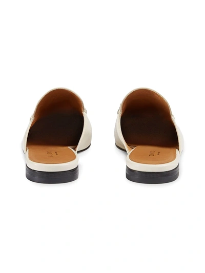 Shop Gucci Princetown Leather Mules In White